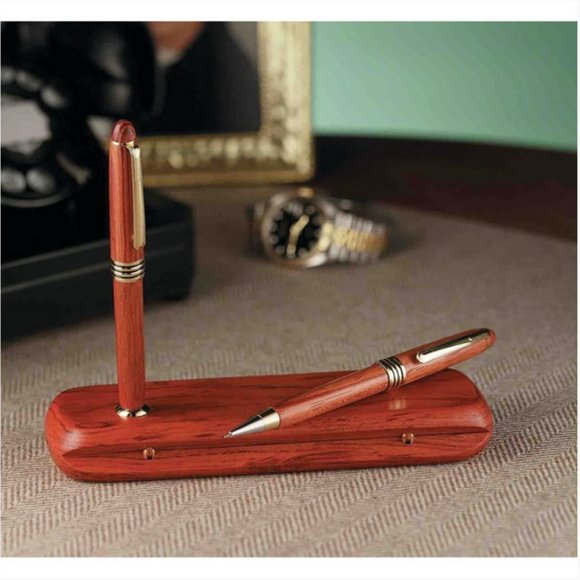 Rosewood Pen and Pencil Set with matching wooden box - Stationery Gift - Picture 3 of 5